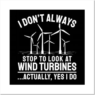 Funny Wind Turbine Lover Technician Operator Engineer Posters and Art